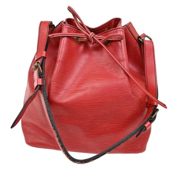 LOUIS VUITTON Petit Noe Drawstring Shoulder Bag Epi Leather Red - Picture 1 of 14